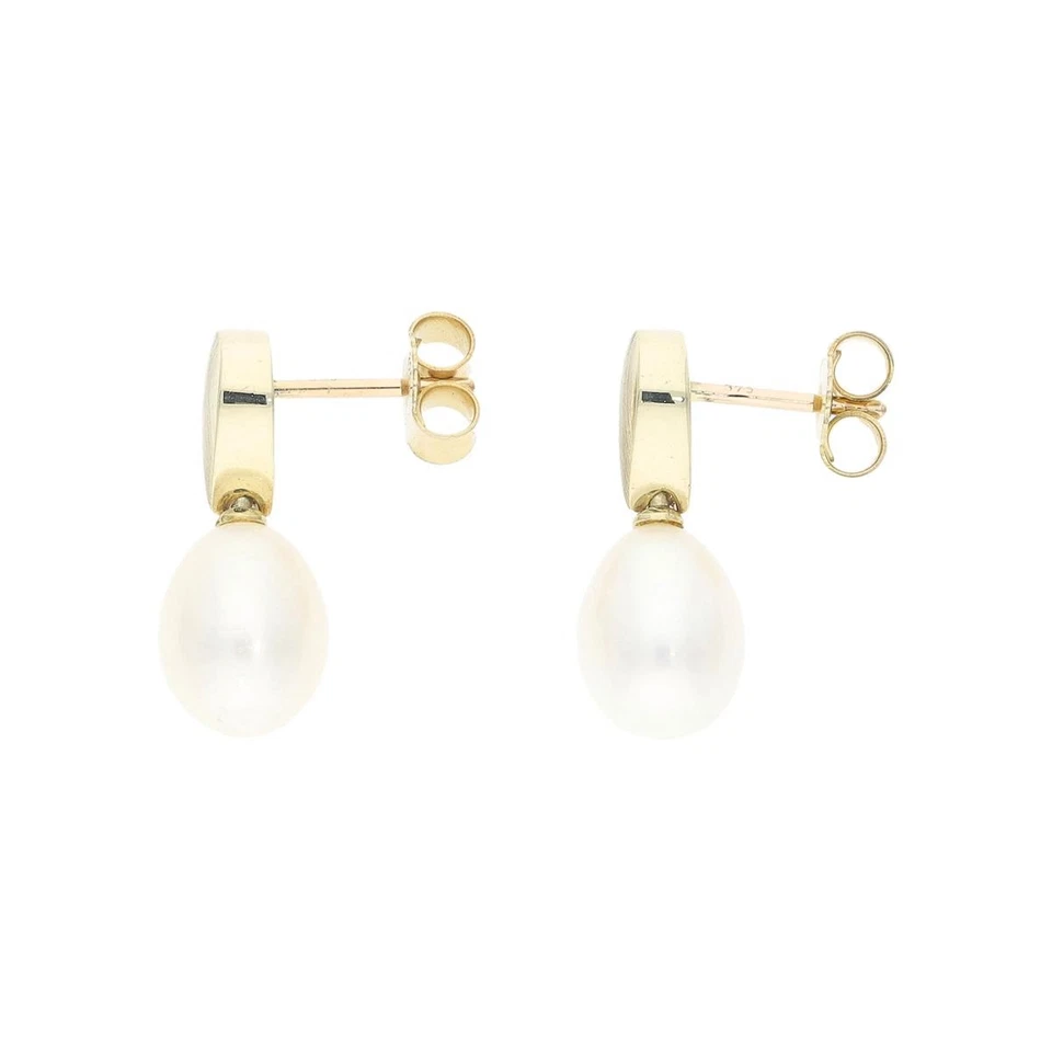 Second Hand Perlen Ohrhänger 375 Gold 25324243 getragen - Bild 3 von 4