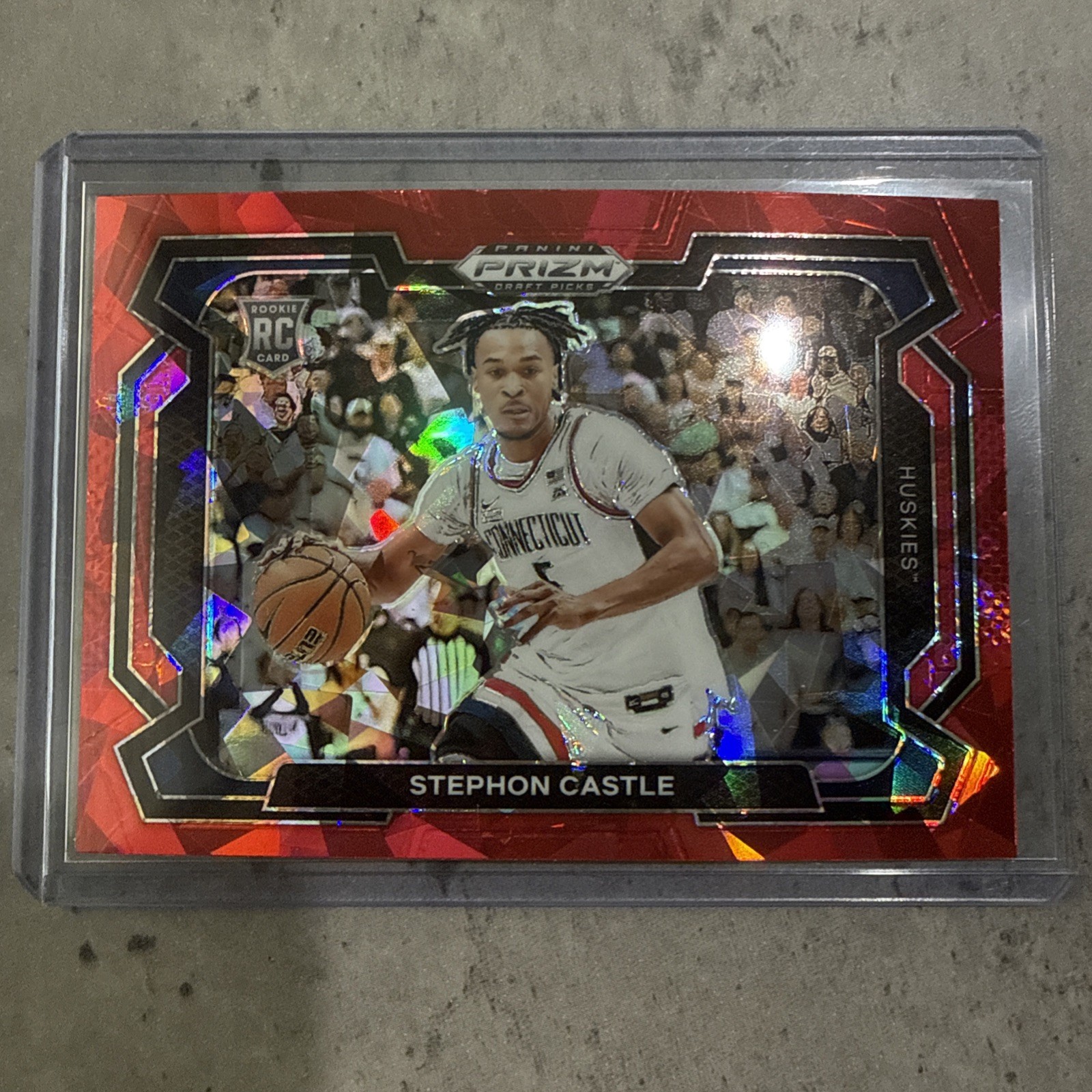 2024 Panini Prizm Draft Picks - Red Cracked Ice Rookie Card #17 Stephon Castle 