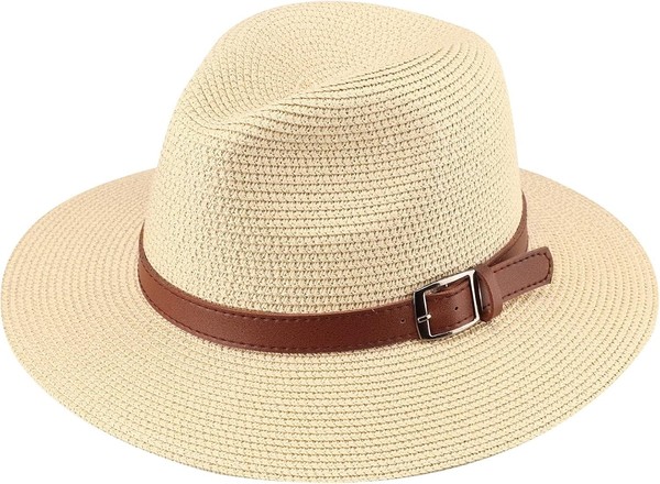 Panama Hut Damen Fedora Strand Sonnenhut Breiter Rand Stroh Upf 50+-image