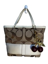 COACH MINI TOTE BAG Purse With Cherry Charm