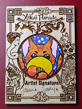 2023 Iconic Creations Yokai Parade Wood Sketch Card 1/1  By Jamie Joslyn