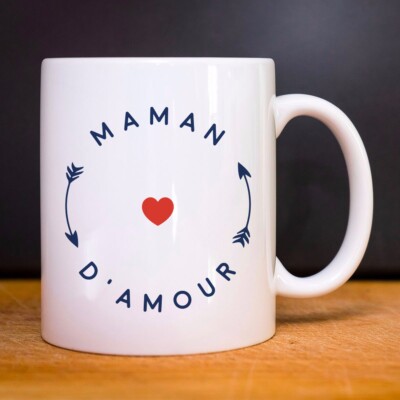 Mug Tasse céramique blanc MAMAN D'AMOUR 2 MPT.