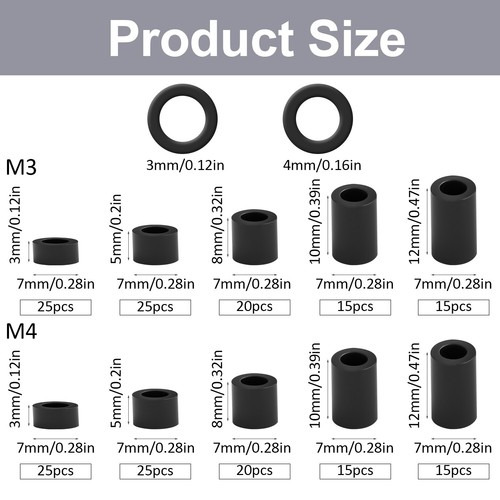 200pz Distanziali Nylon Standoff - Kit Supporto ABS Isolamento Rotondo Non Filettato - Foto 2 di 5
