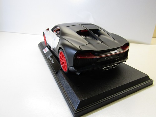 Maisto Diecast 1:18 Scale Model Bugatti Chiron Silvery White/Black - Picture 12 of 14