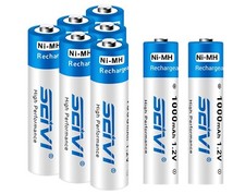 Setvi Rechargeable AAA Batteries - High Capacity  1000mAh 1.2v 16pack 0.54 per battery