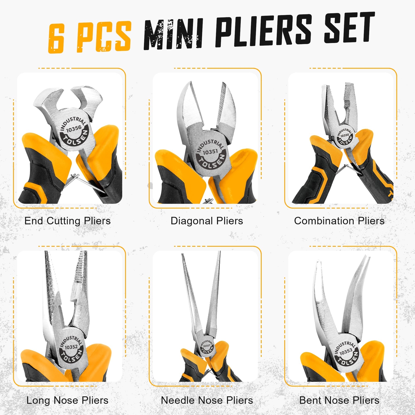 6piece Mini Pliers Set Needle Nose Diagonal Long Nose Bent Nose End Cutting And 