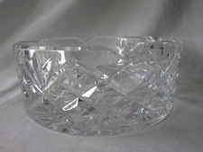 Vtg Heavy Cut Lead Crystal Round Cigar Cigarette Glass Ashtray 6" Pinwheel Star
