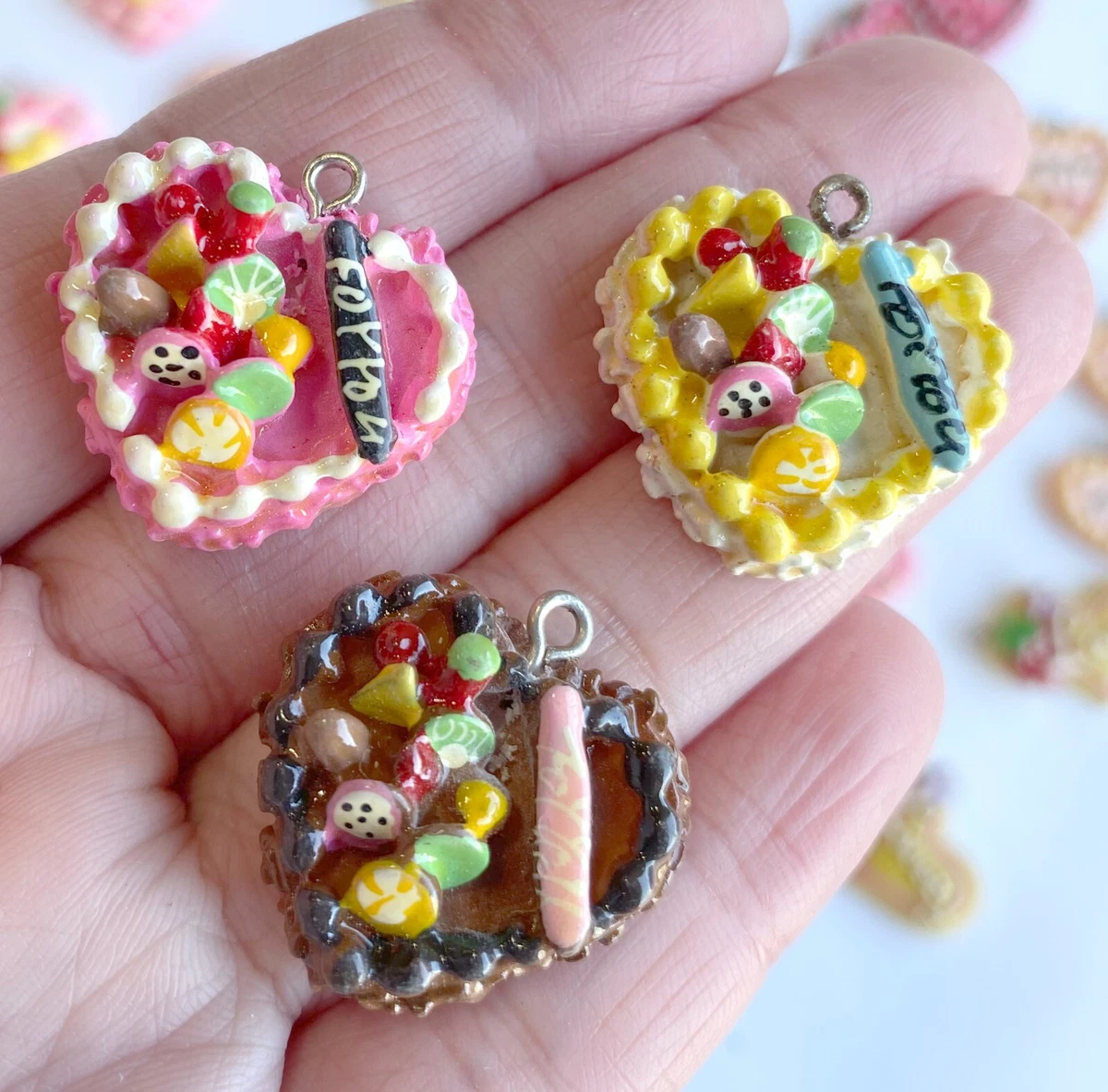 30 Pcs Resin Pizza Charms Kawaii Imitation Food Charms Cute Food Pisa Pie Charms with Loops for DIY Craft Supplies, Women's, Size: One Size