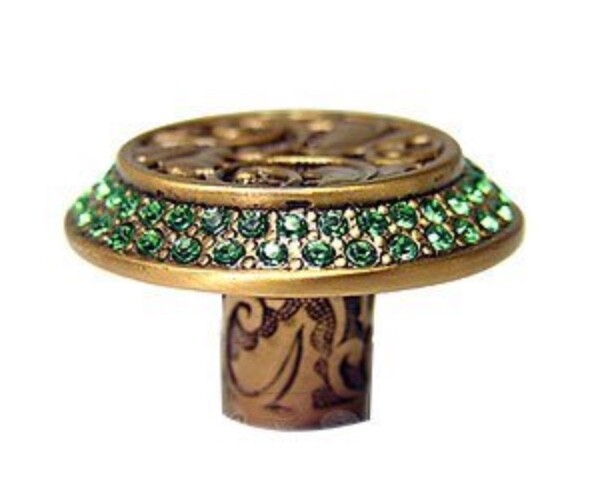 Edgar Berebi 1 1/2" Rookwood Knob with Erinite Green Swarovski Crystalline 