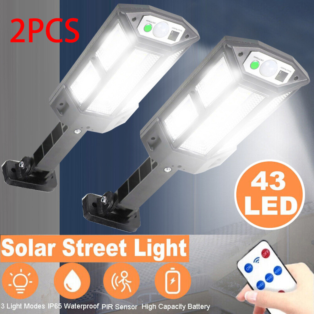 2Pcs Lamparas Solar Luces Solares Para Exteriores Inalambricas LED Luz De Pared~