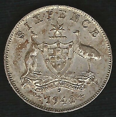 1942 S - 6 Pence AUSTRALIA King George VI 92.5% Silver | eBay