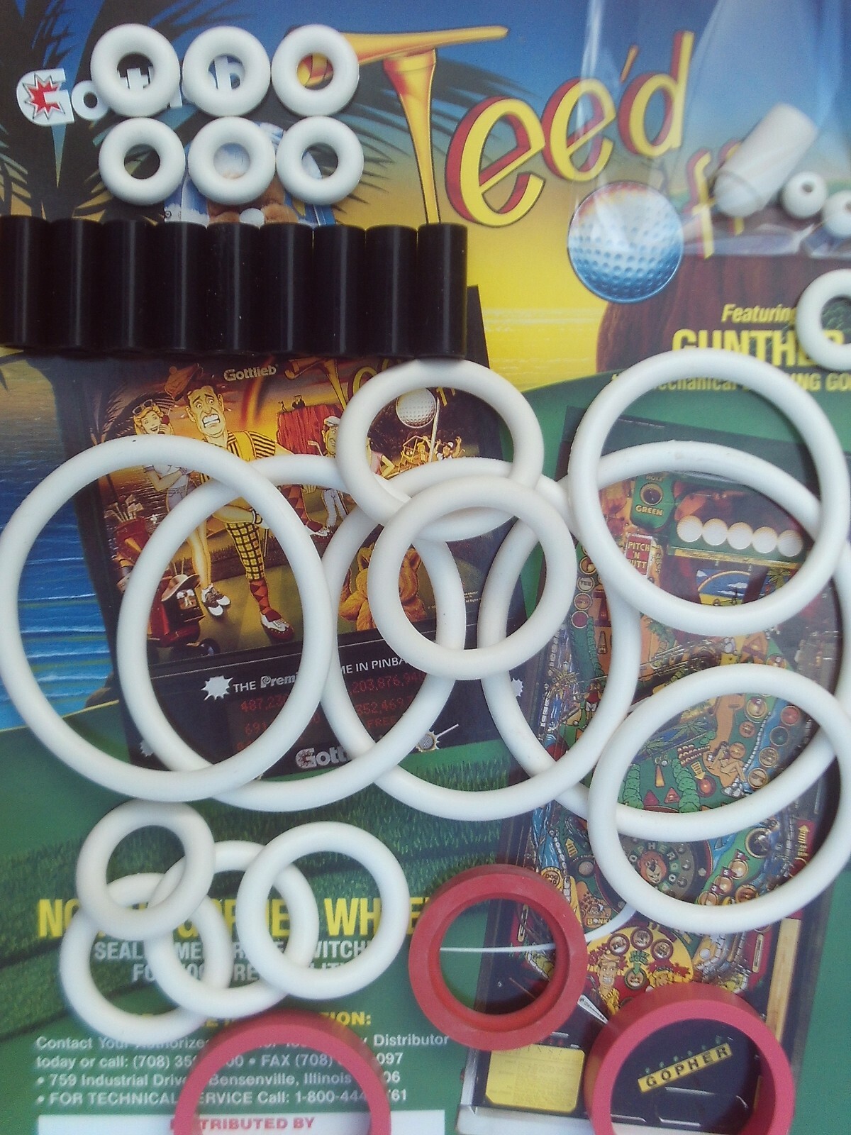 Flipper Gottlieb Teed Off kit elastiques caoutchouc pinball rubber kit complet