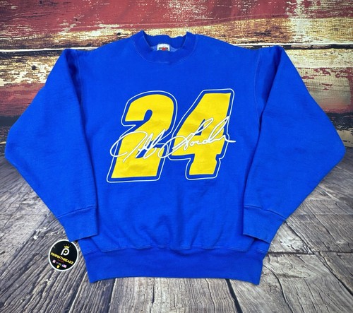 Vintage NASCAR Sweatshirt Jeff Gordon Mens Medium 90s DuPont 24 Signature Shirt - Picture 1 of 7