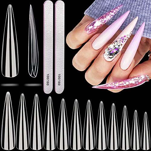 AIMEILI Soft Gel Full Cover Nagelspitzen – 504 Stück In 12 Größen, Quadratische Form – Für Gel-X & Künstliche Nägel