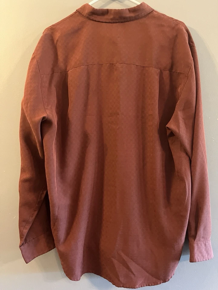 Camisas de vestir Cezani para hombre naranja quemado mangas largas abotonadas Foto 4 de 4