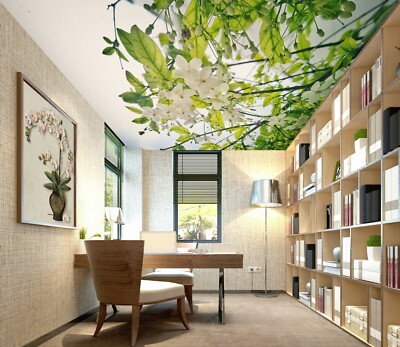 3D White Flower 734 WallPaper Murals Wall Print Decal Wall Deco AJ WALLPAPER Zoe