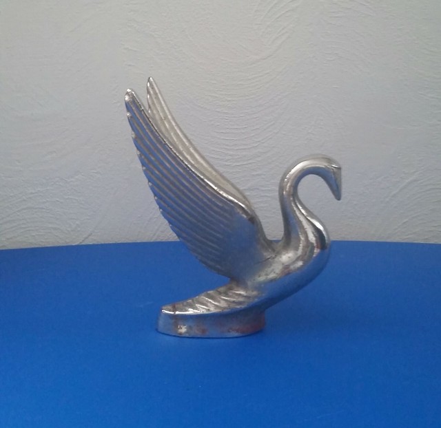 Vintage FLYING SWAN Chrome Hood Ornament eBay