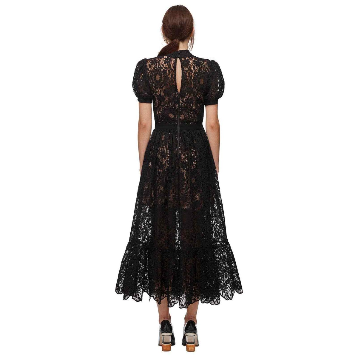 Self-Portrait - Puff-Sleeved Guipure-Lace Dress | eBay