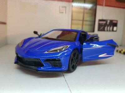 Chevrolet Corvette C8 Stingray Blue 2020 Maßstab 1:24 Modellauto Diecast Motormax