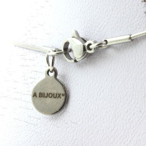 Necklace 5 Beads Bronzite of The Brazil. Chain Stainless Steel Necklace Women - Picture 2 of 6