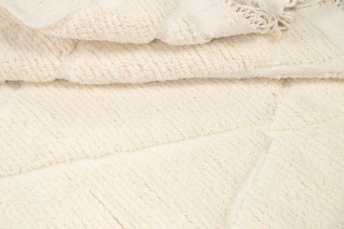 Modern Ivory 4'x6' Moroccan Berber Oriental Area Rug Hand-knotted Plush Trellis - Picture 7 of 12