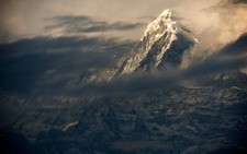 Landscape nature himalayas mountains snowy peak sunset Custom Gaming Mat Desk