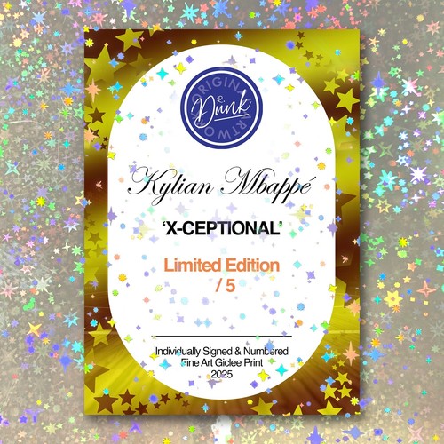 Kylian Mbappé Holographic X-Ceptional Sketch Card Limited 1/5 Dr. Dunk Signed - 第 2/2 張圖片