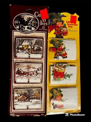 Lot of 2 NEW Vintage Christmas Holiday Gift Trims Tags EUREKA USA total 42 Trims