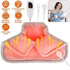 Electric Heating Pad Fast Heating Neck Shoulders Wrap Pain Relief Cushion