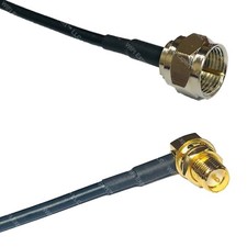 RFC100 F MALE to RP-SMA FEMALE ANGLE Coax RF Cable USA-Ship Lot