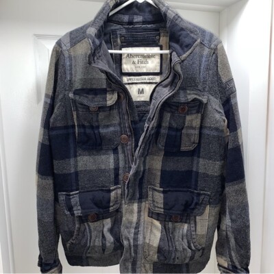 Vintage Abercrombie Fitch Upper Hudson Plaid Wool Coat Jacket
