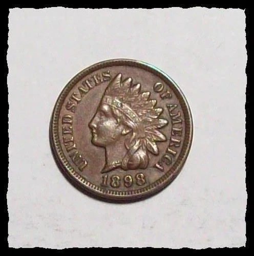 1898 INDIAN HEAD CENT   Chocolate Brown  AU  #13C86