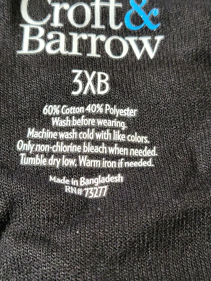 Pantalones térmicos Croft & Barrow grandes y altos para hombre en negro talla 3XB venta al por menor $28,00 Foto 4 de 4