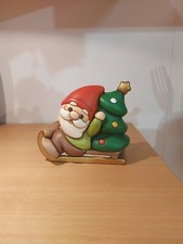 Gnomo Oliver Su Slitta In Ceramica Thun