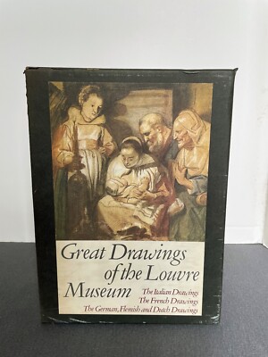 Great Drawings of the Louvre Museum 3 Volume Book Set w/slipcase