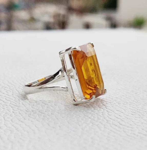 Citrine Gemstone Ring Handmade 925 Sterling Silver Partyware Ring All Size R344 - Image 2 of 4