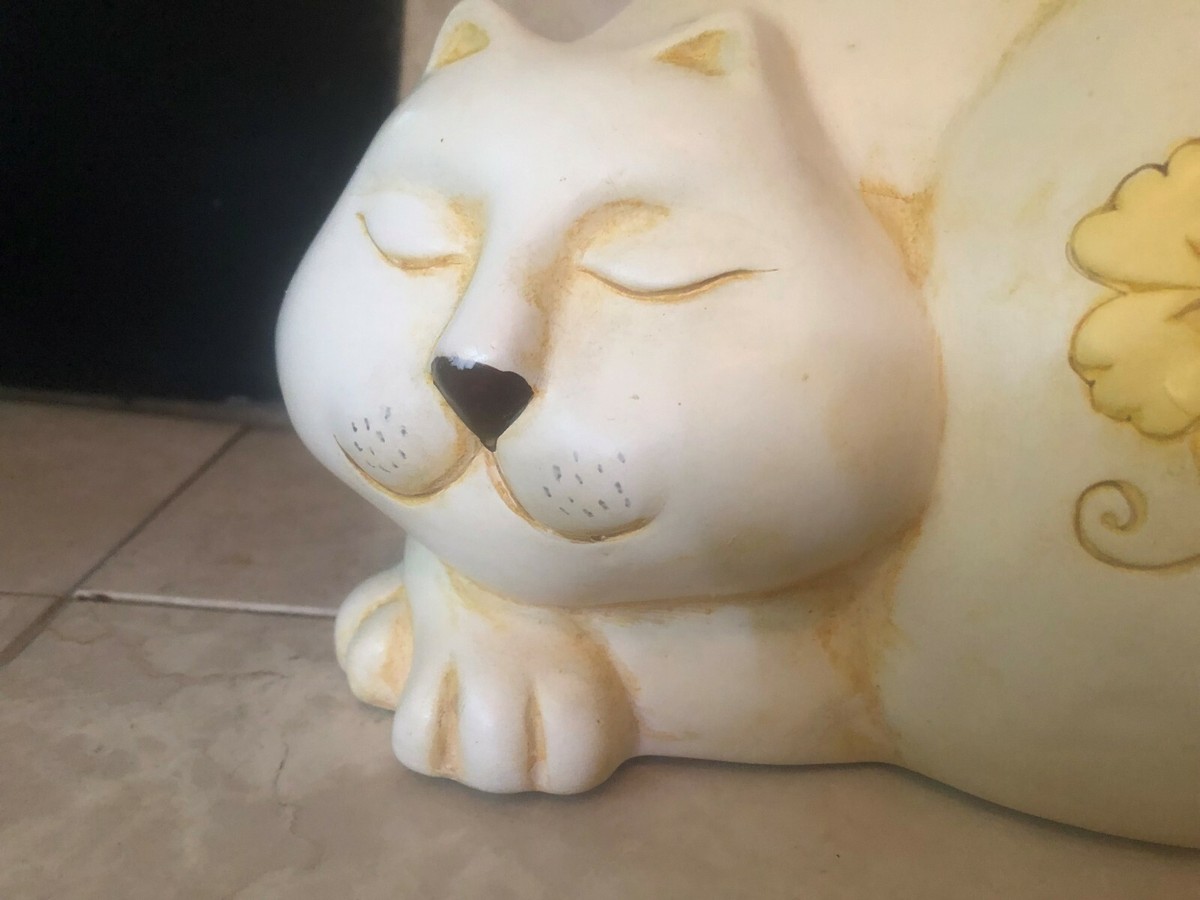 Vintage Ceramic Sleeping Cat Figurine | eBay