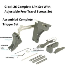 9 mm Gen 1-3 Lower Parts Kit LPK Fits Glock 26 Aluminum Adjustable Trigger Shoe