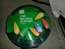 150-Light Faceted LED C6 Multi-Colored Christmas String Lights Spool 49.6 ft.