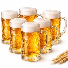 6 Bierkrüge 1 Liter Maßkrug Biergläser mit Henkel Bierglas Bierkrug Maßkrüge Set