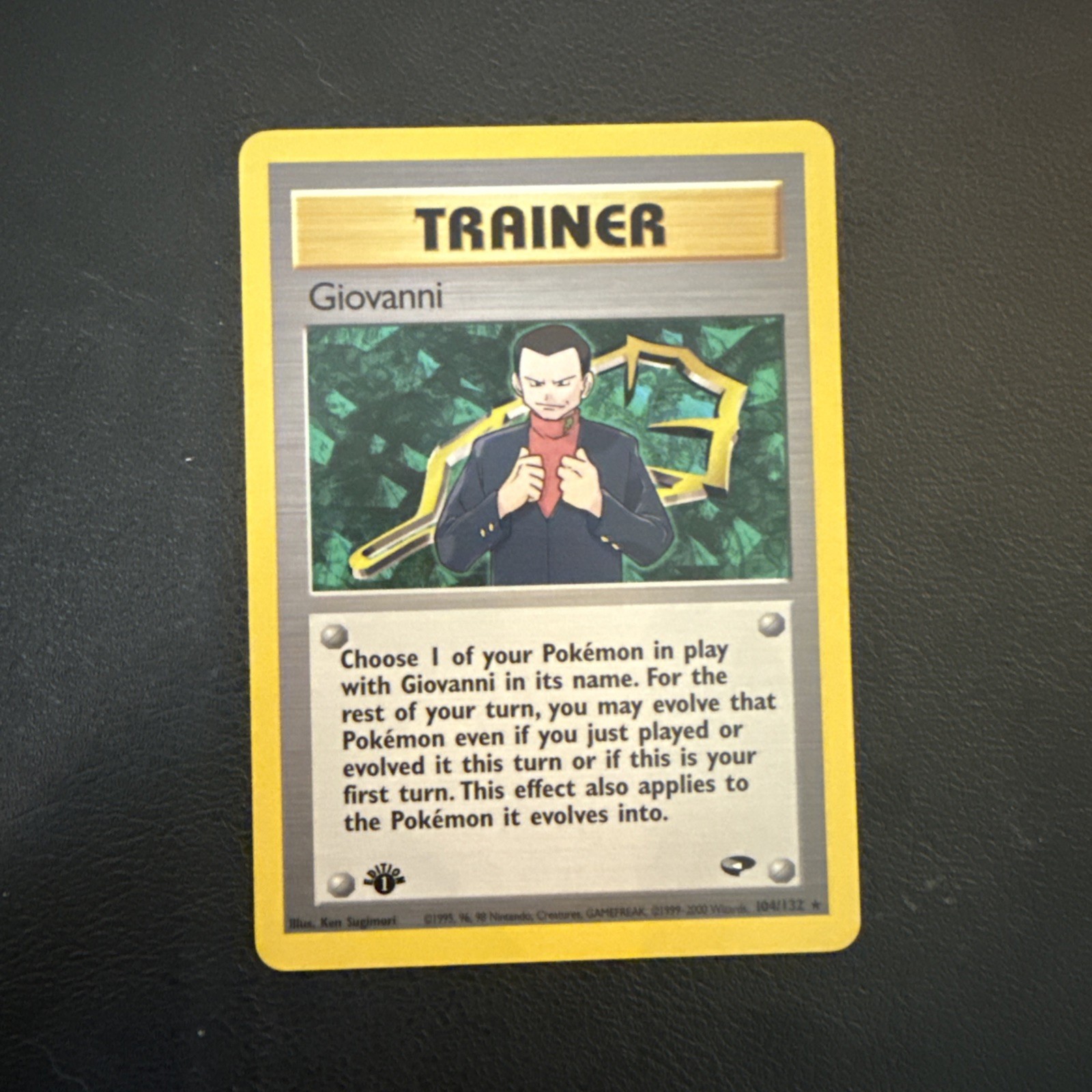 Giovanni 104/132 Gym Challenge 1st Edition Pokemon Card Non Holo Rare - Nm/Vlp