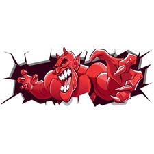 Stickios Peeking Monster Funny Car Decal, Beezleboo - Made in USA