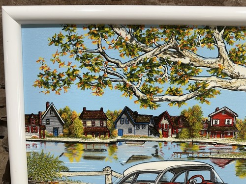 H. Hargrove His Two Loves Framed Serigraph Oil Painting Canvas 771/1200 Picnic - Picture 9 of 15