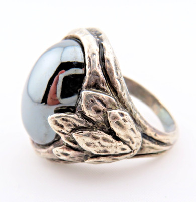 TOP DESIGNER Ring 925 Silber FKE KOLLETZKY ODENWALD 60s Modernist Hämatit Luxury