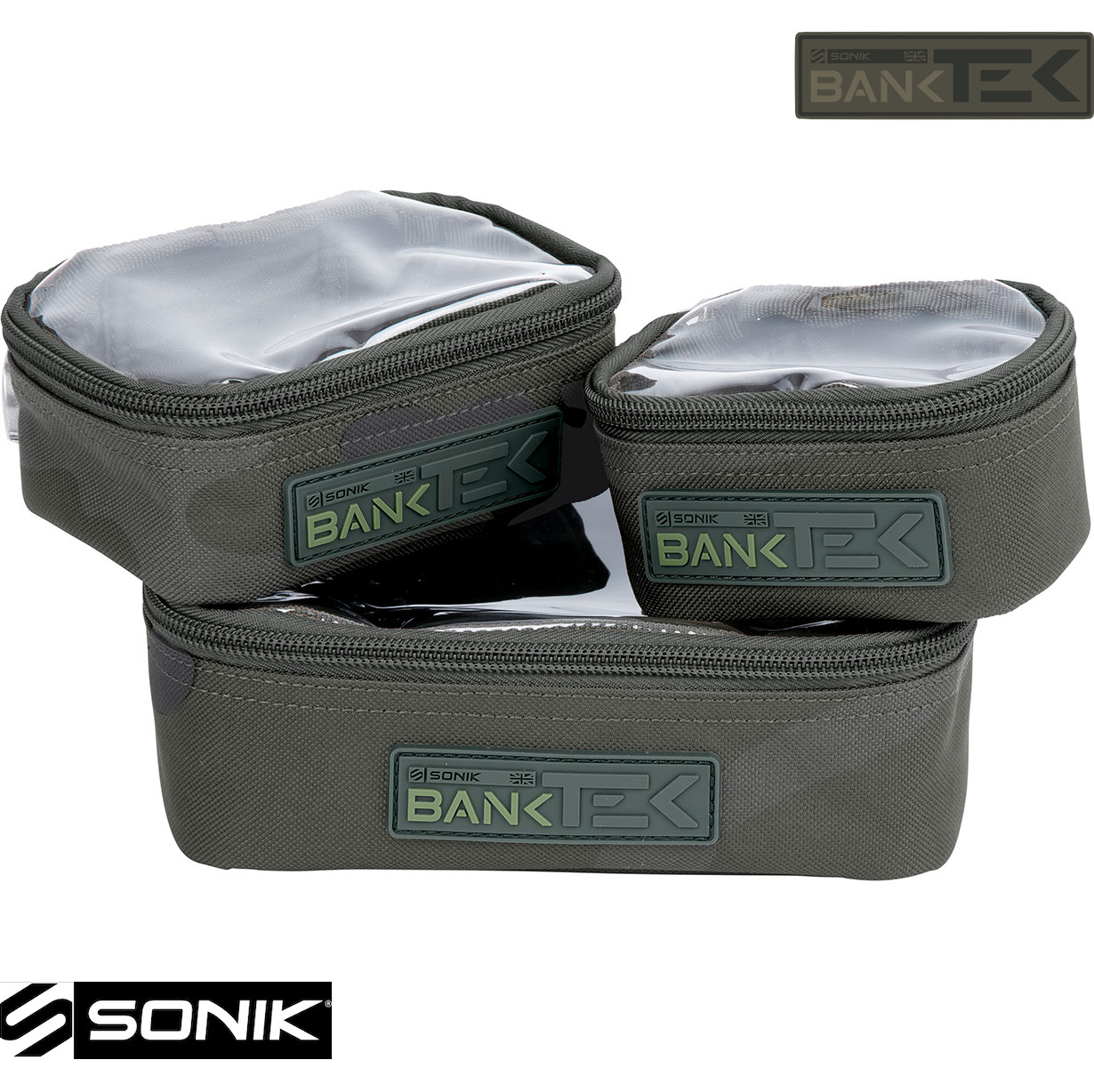 Sonik Bank-Tek Pouch Set Carp Fishing Camping Outdoor Tackle Storage Luggage
