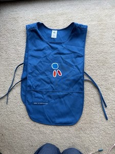 Vintage Girl Scout Blue Daisy Tunic Smock Patches 8/10