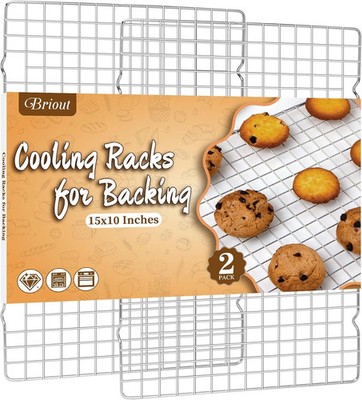 2PCS Cooling Racks 15x10 Stainless Steel Baking Wire Rack FROM USA