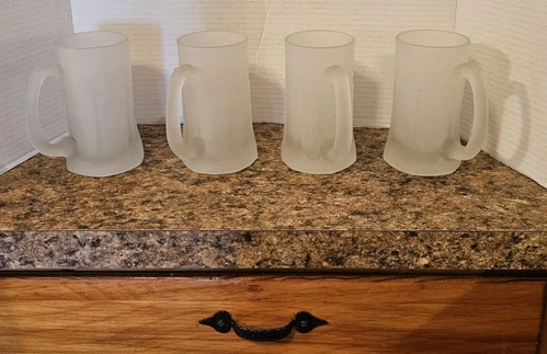 Vintage 5-1/2 inch Frosted Mugs (Set of 4)