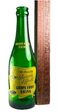 RARE ACL BOTTLE MCALLEN ALBERT LEA BOTTLING WORKS GRAPE FRUIT SODA MINNESOTA VTG
