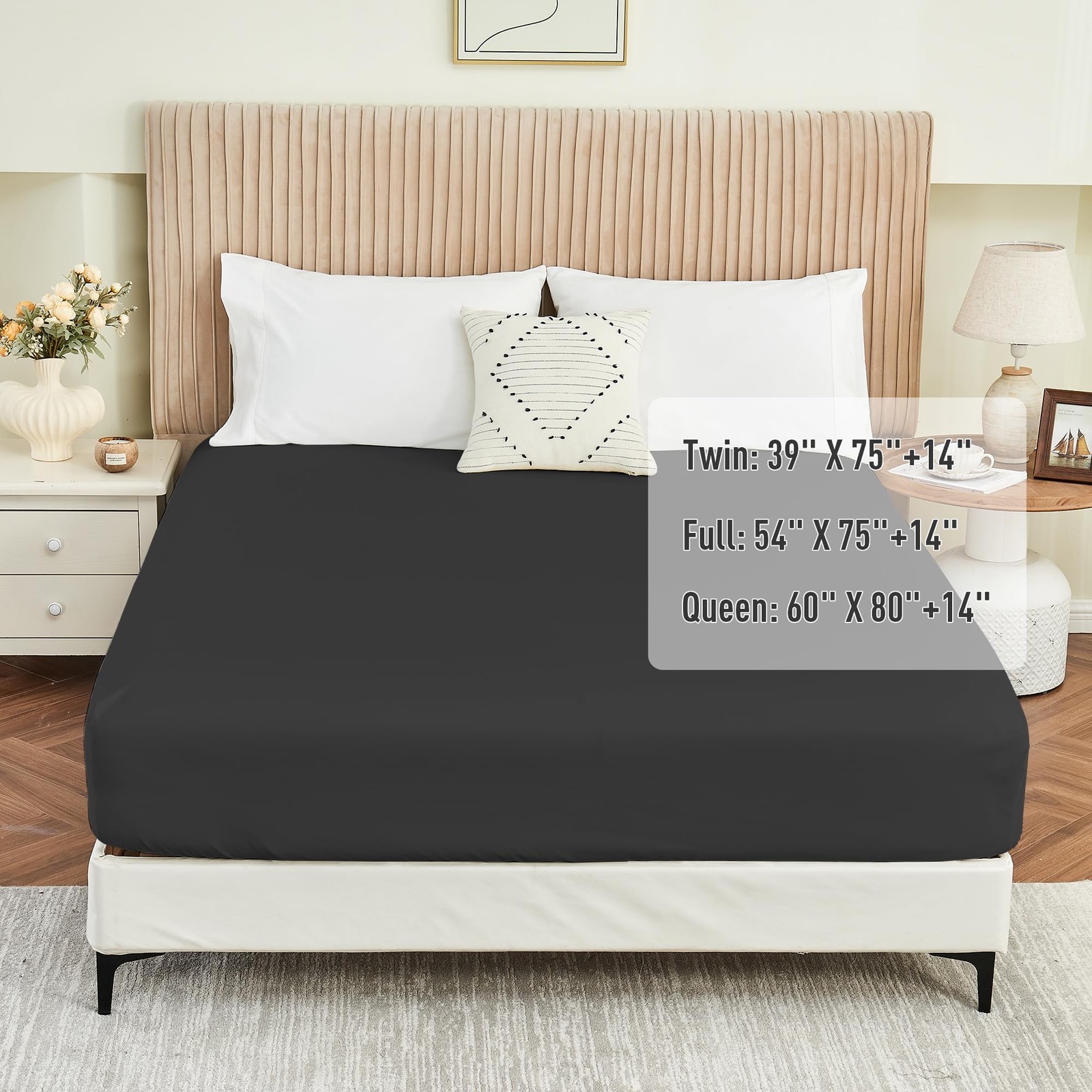 Queen Fitted Sheet Only Ultra Soft Brushed Microfiber Hotel Quality Bottom Sh...